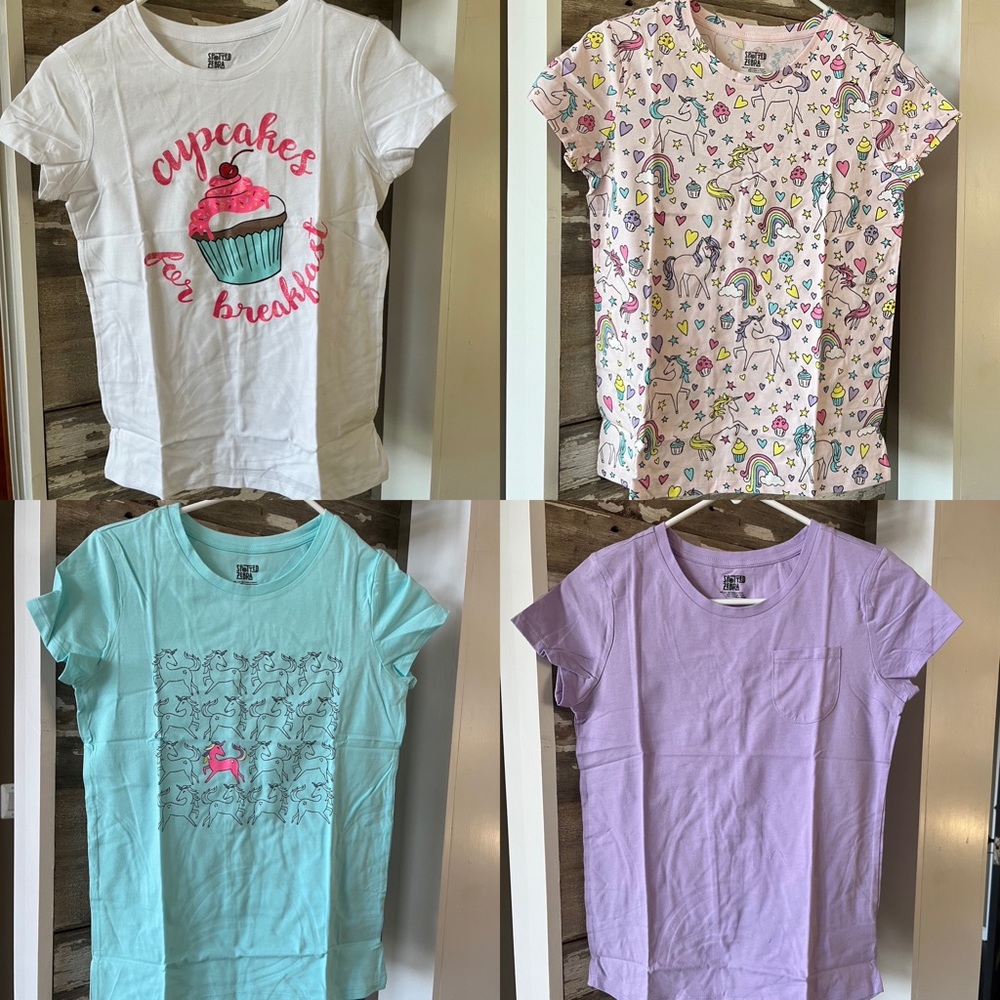 3/$20  5 Pkg Girls Short-Sleeve T-Shirt Tops Spotted Zebra 5 Pack XXL (14-16)